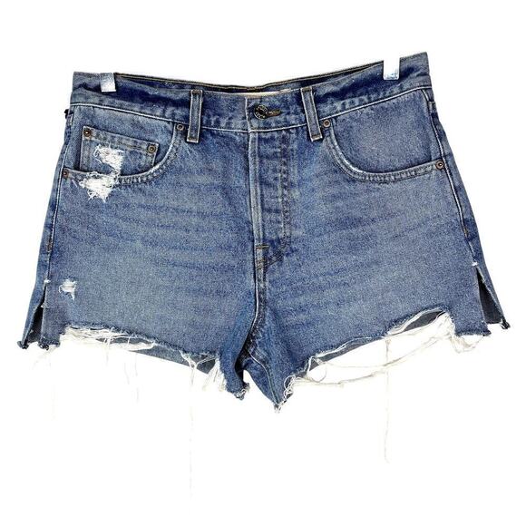 GRLDFRND The Hayden Low Rise Boyfriend Short Cutoff Denim Jean Distressed 26 - Picture 2 of 9